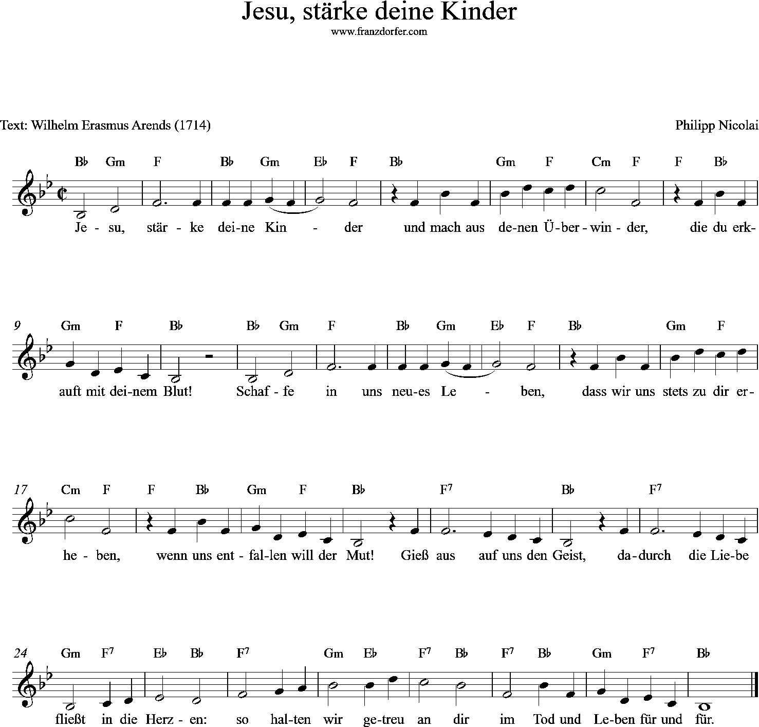 melodie, Jesu, stärke deine Kinder